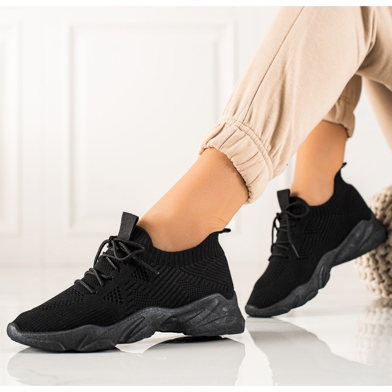 TRENDI Tekstilne sportske cipele crna 1