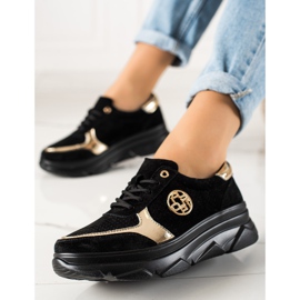 Filippo Kožne tenisice na platformi crna 2