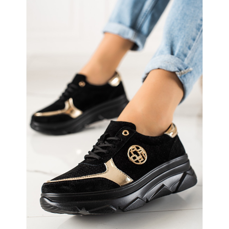 Filippo Kožne tenisice na platformi crna 2