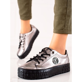 Filippo Kožne tenisice na platformi bež 2