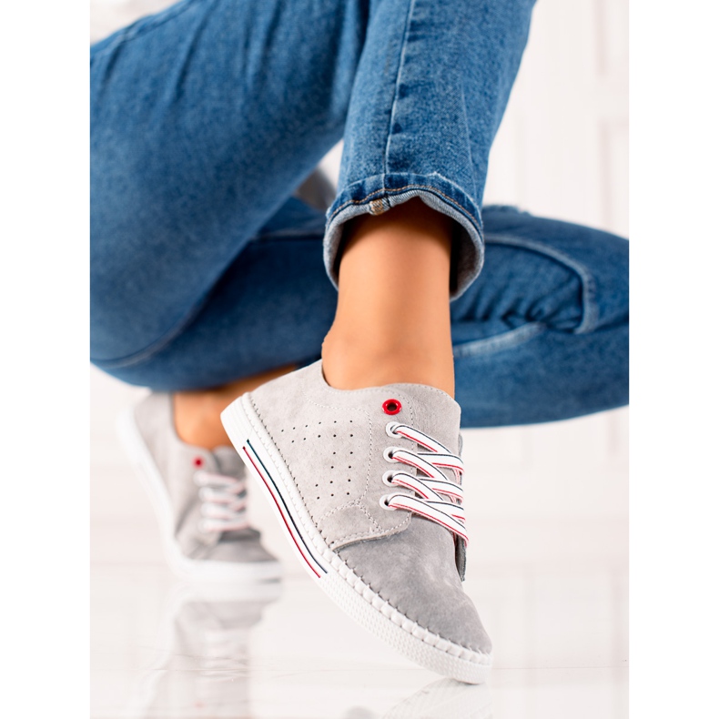 Filippo Klasične kožne tenisice siva 2