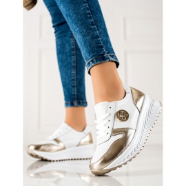 Filippo Klasične kožne tenisice bijela zlatna 1