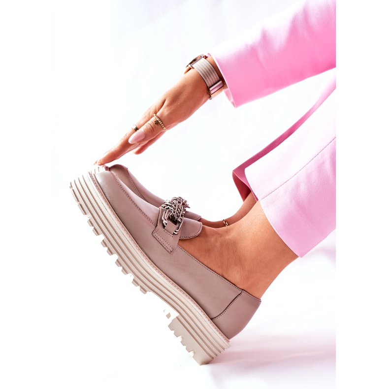 Ženske cipele naočale Kožne tamno bež boje Laura Messi 2383 1