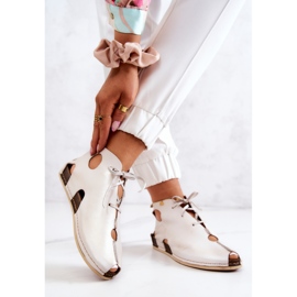 Maciejka 03426-25 Svijetle kožne čizme svijetlo bež 2