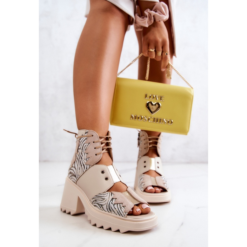 Kožne čizme na patentni zatvarač Maciejka 05321-04 Bež 2