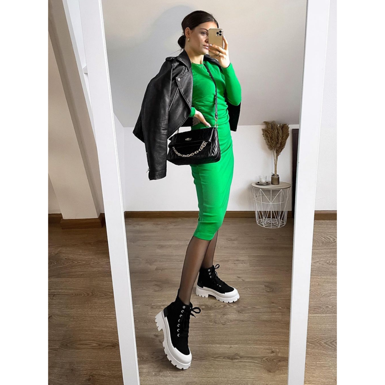 Seastar Modne visoke tenisice na platformi crna 1