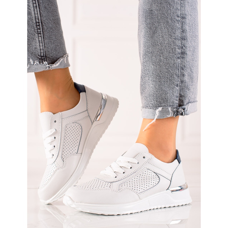 VINCEZA Kožne tenisice bijela 1