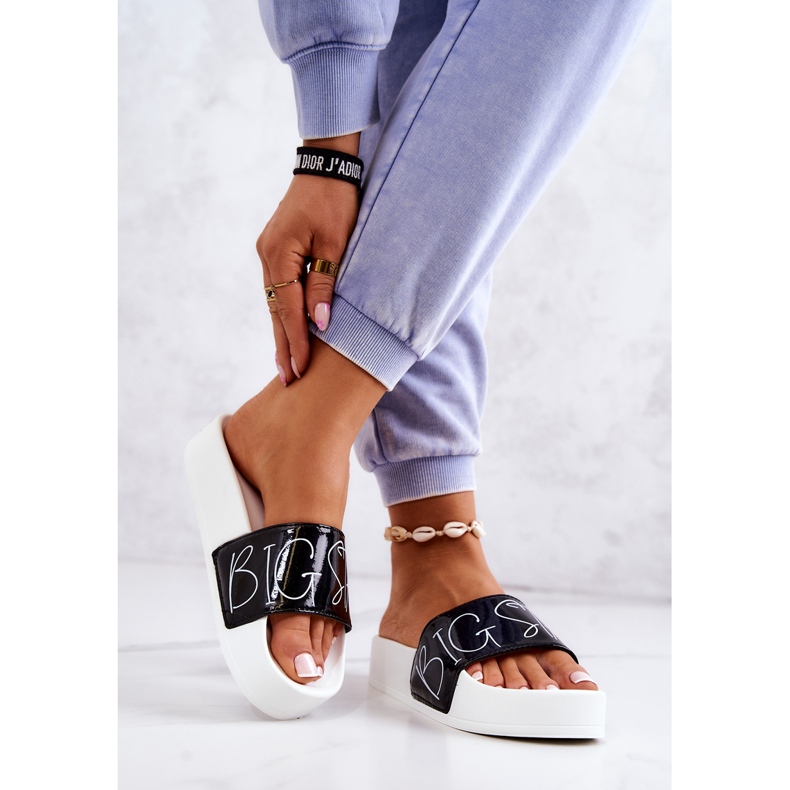 Ženske gumene papuče Big Star JJ274A276 bijele i crne bijela crna 2