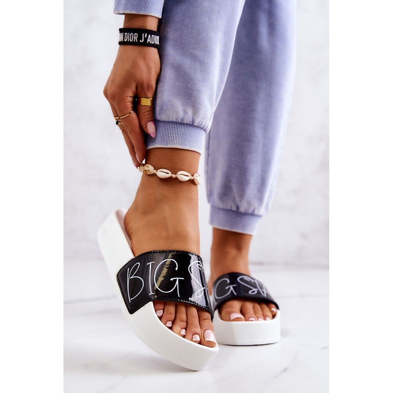 Ženske gumene papuče Big Star JJ274A276 bijele i crne bijela crna 1