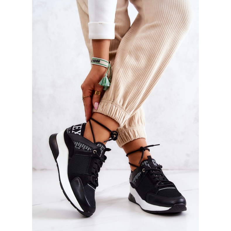 Vinceza Sportske cipele Tenisice na klin crne Lorey crna 2