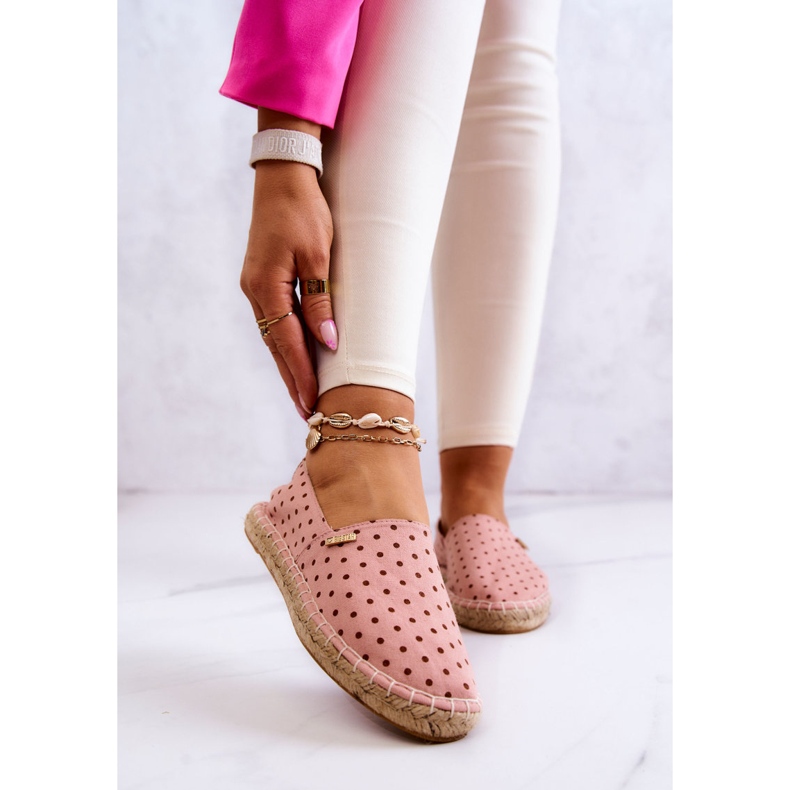 Ženske espadrile na točkice Big Star JJ274869 Pink ružičasta 1