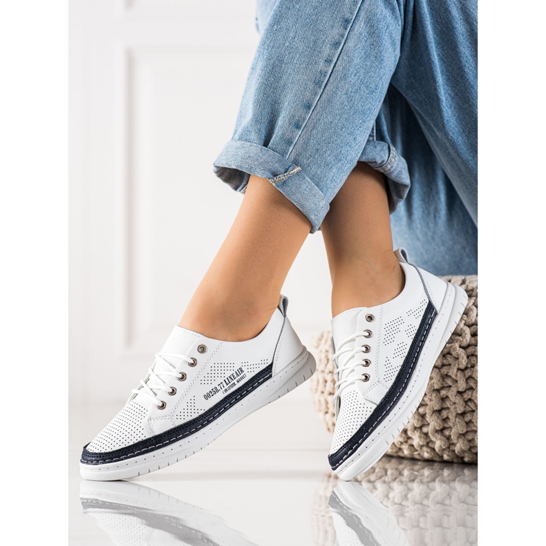 Evento Bijele kožne tenisice bijela 1