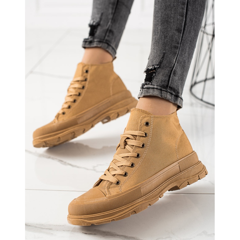 Forever Folie Camel tenisice na platformi smeđa 1