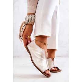 Kožne cipele sa patentnim zatvaračem Nicole 2718/004 Bijela i zlatna 1