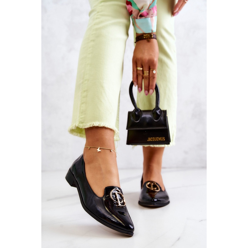 Ženske lakirane loferice Lordsy Nicole 2712/035 crne crno 1