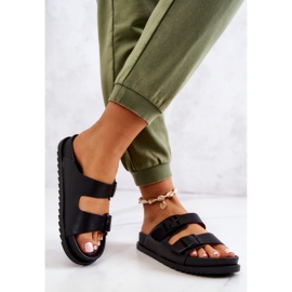 S.Barski Crne Corina gumene papuče s kopčom crna 2