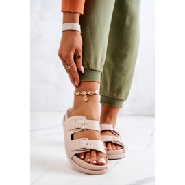 S.Barski Gumene papuče s kopčom Bež Corina 2