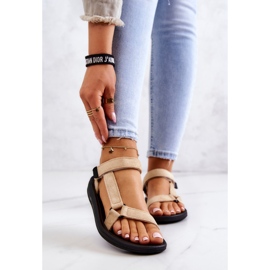 PM1 Ženske sportske sandale od antilopa Bež Harris 1