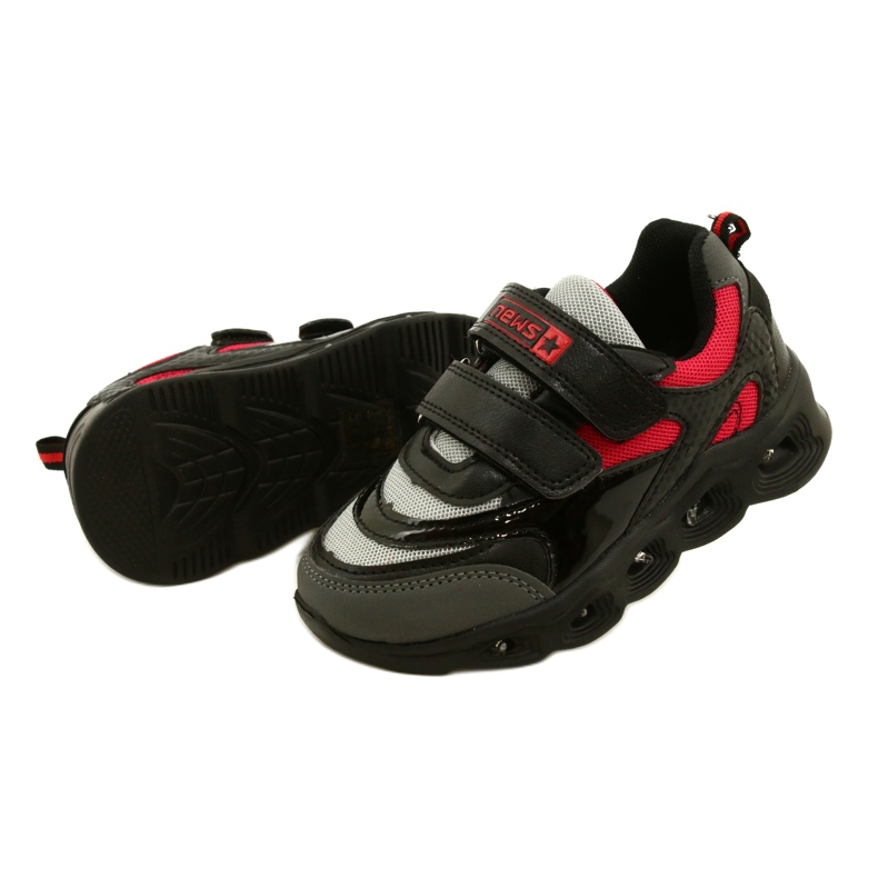 ADI Sports Shoes LED Glowing Velcro News 22DZ32-4836 Siva crno 4