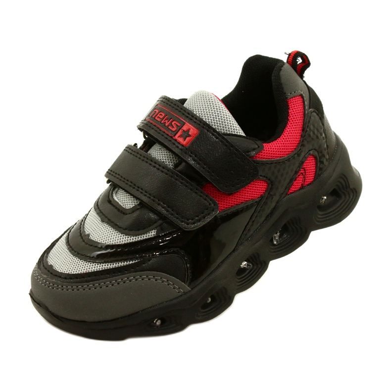 ADI Sports Shoes LED Glowing Velcro News 22DZ32-4836 Siva crno 3