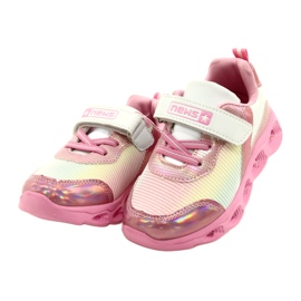 NEWS ADI sportske cipele LED svjetleće čičak vijesti 22DZ32-4837 Pink / White bijela ružičasta 2