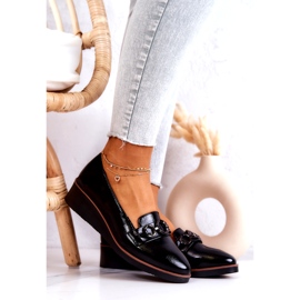 Vinceza Lakirane cipele na klin Black Melodies crna 1