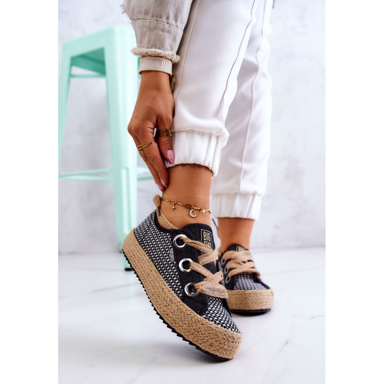 Ženske pletene tenisice Big Star JJ274393 crne bež crna 1