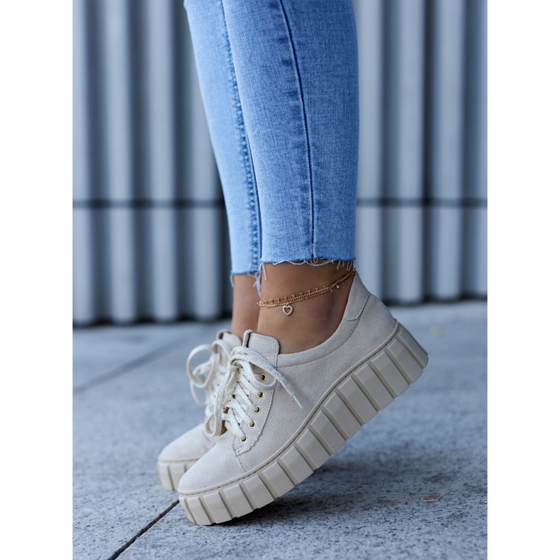 Suede Shoes Lewski Shoes 3163 Svijetlo bež 2