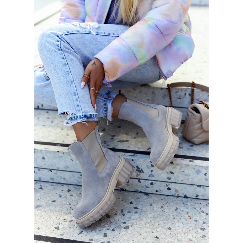 Lemar Suede ženske čizme svijetlosive Kennel siva 2