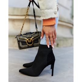 S.Barski Ženske čizme s čarapom na visoku petu sinoć crne crna 2