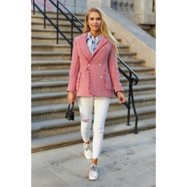 S.Barski Ženske kožne tenisice s metalik Carrey ružičastom bež ružičasta 1