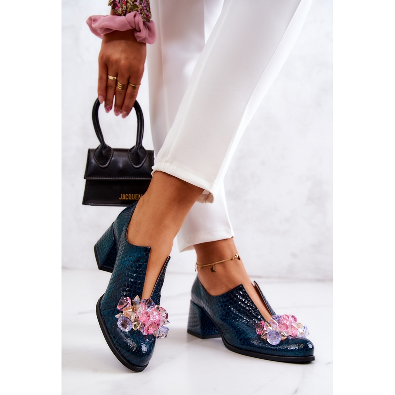 PA2 Kožne krokodilske hlače s uzorkom sa zelenim Delaver ukrasom zelena 2