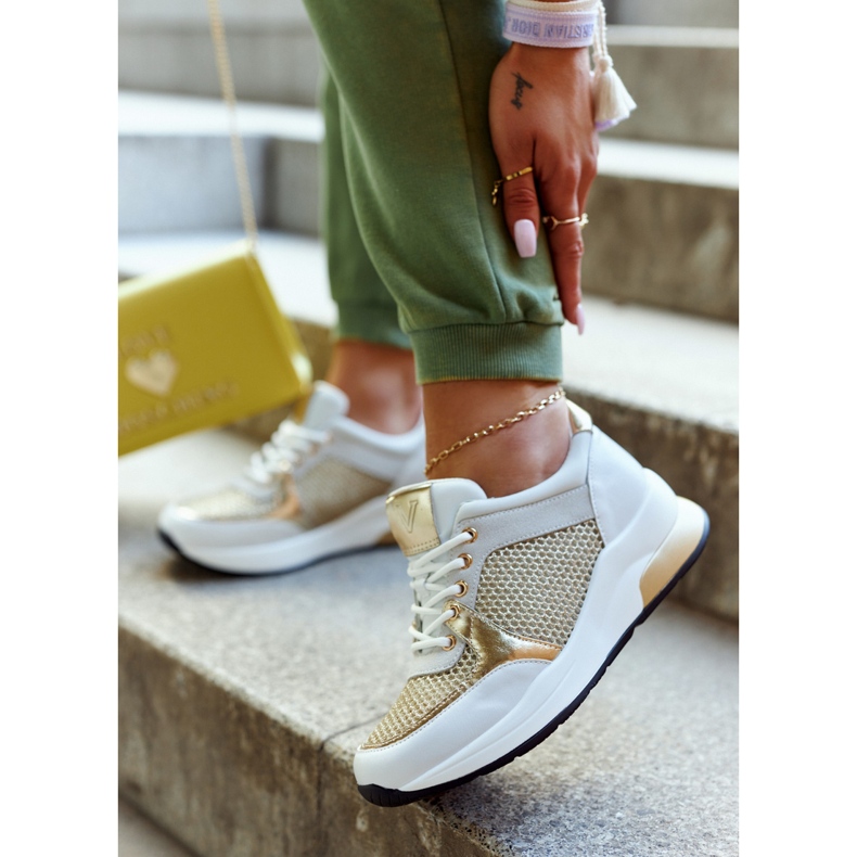 Vinceza Modne sportske cipele Ženske tenisice bijele i zlatne Danielle bijela 2