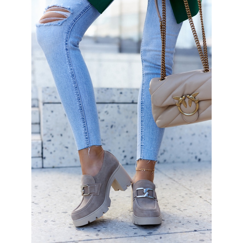 Lemar Elegantne cipele na stupu s bež Harmell ukrasom 1