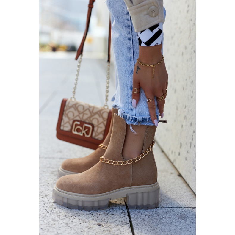 Modne antilop čizme s izrezom Camel Forget Me smeđa 2