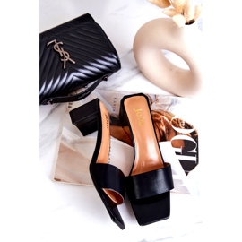 FJ1 Kožne crne Netty sandale na petu crno 4