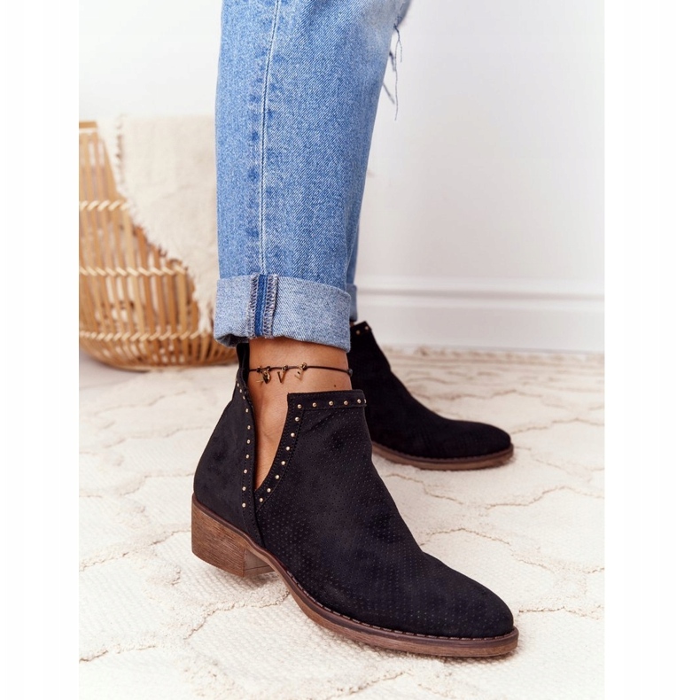 PS1 Crne pametne čizme s izrezima s izrezima crna 2