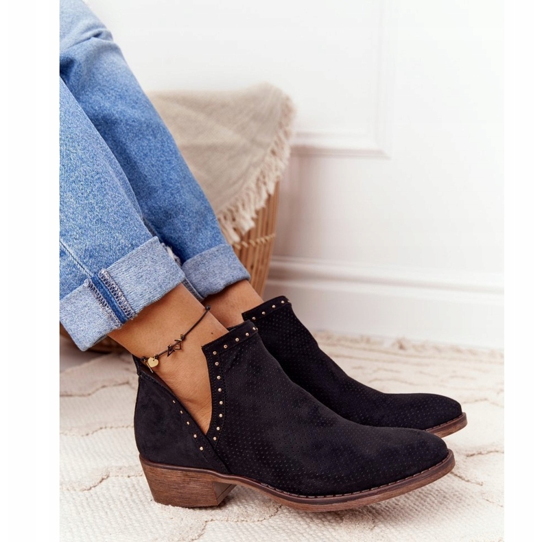 PS1 Crne pametne čizme s izrezima s izrezima crno 4