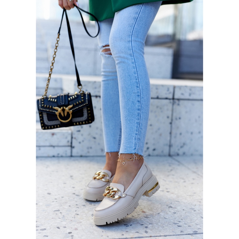 PA2 Ženske mokasinke Kožne mokasinke Bež Mollie 1