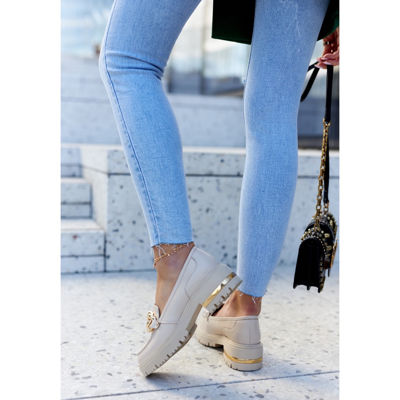 PA2 Ženske mokasinke Kožne mokasinke Bež Mollie 2