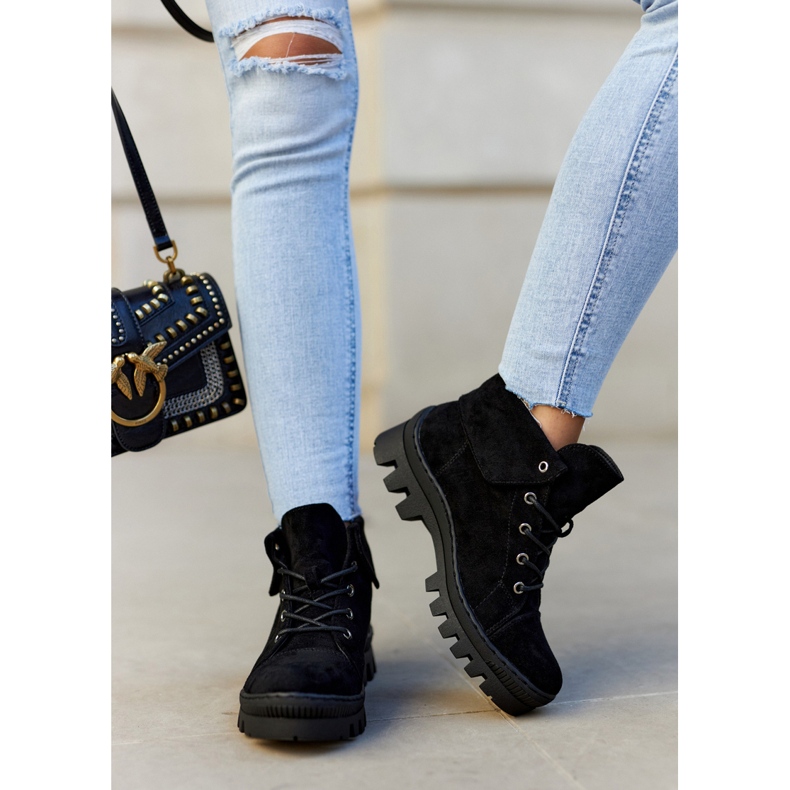 S.Barski Antilop čizme zavezane crne Dalles crno 2