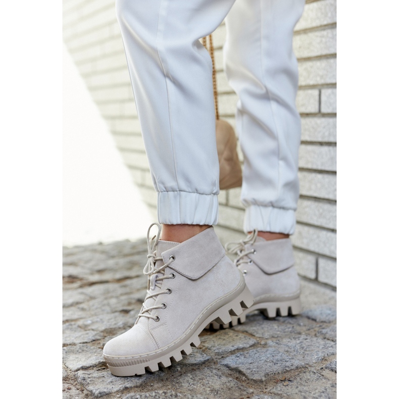 S.Barski Suede čizme Zavezane svijetlosive Dalles siva 1