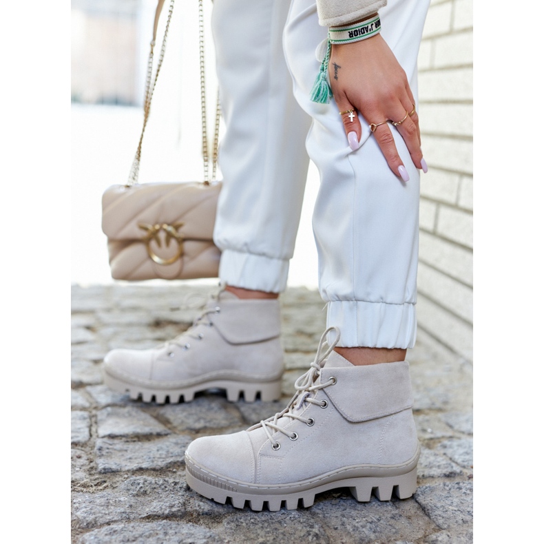 S.Barski Suede čizme Zavezane svijetlosive Dalles siva 2