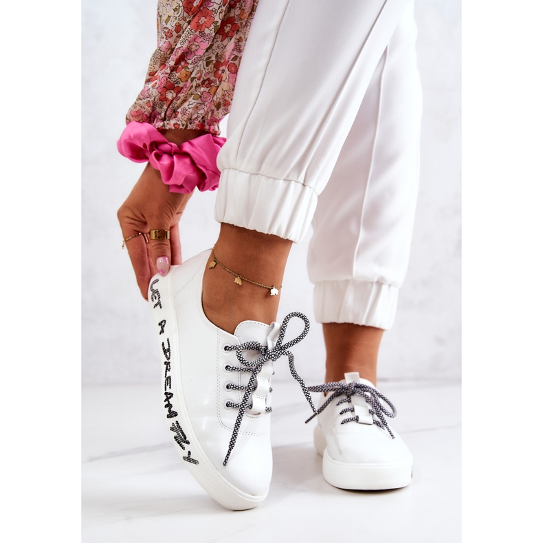 S.Barski Ženske kožne tenisice na platformi White Marien bijela 1