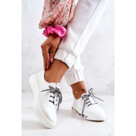 S.Barski Ženske kožne tenisice na platformi White Marien bijela 2