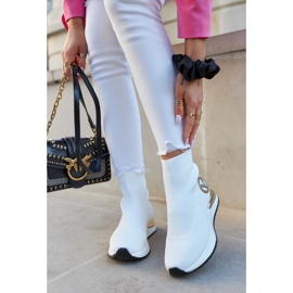 Vinceza Ženske sportske čarape Bijele Runaway bijela zlatna 1