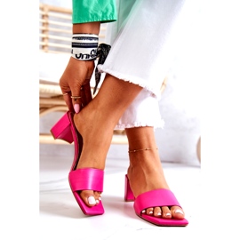 FJ1 Kožne papuče na petu Pink Netty ružičasta 3