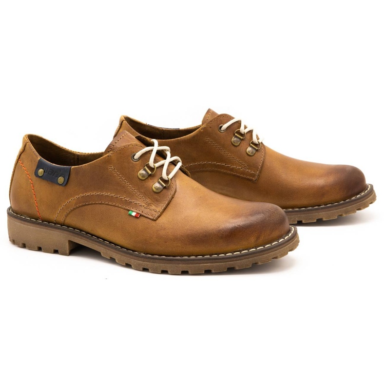 Olivier Muške cipele crvene kožne gležnjače 812MP smeđa narančasta 2