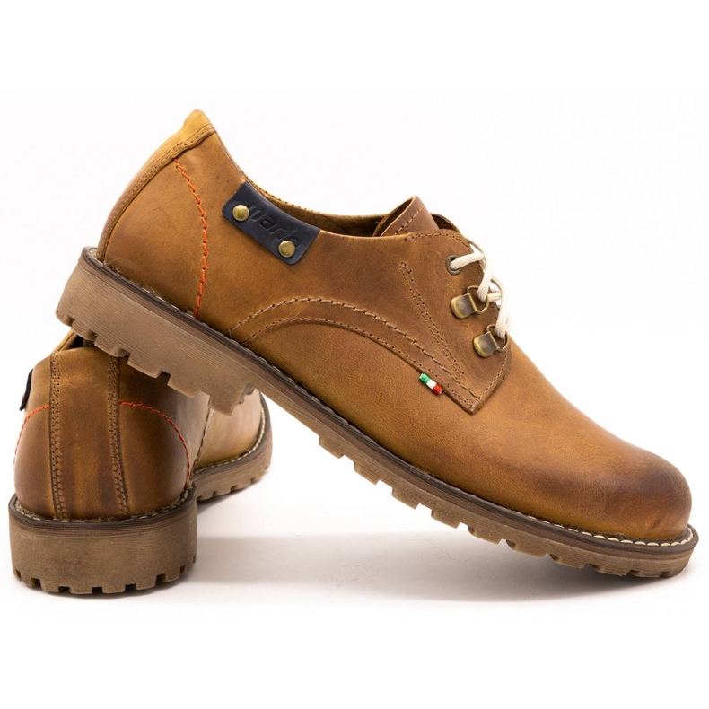 Olivier Muške cipele crvene kožne gležnjače 812MP smeđa narančasta 3