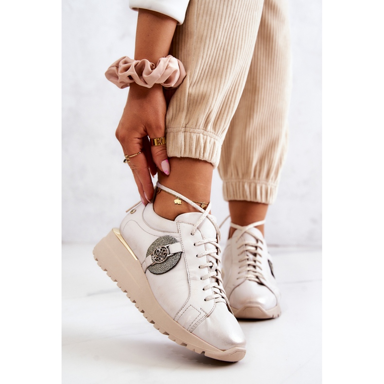 Kožne sportske cipele na klin Maciejka 05492-04 Bež 1